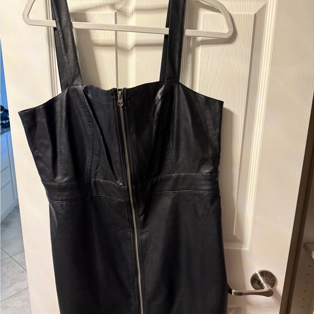 Elegant Black Leather Dress